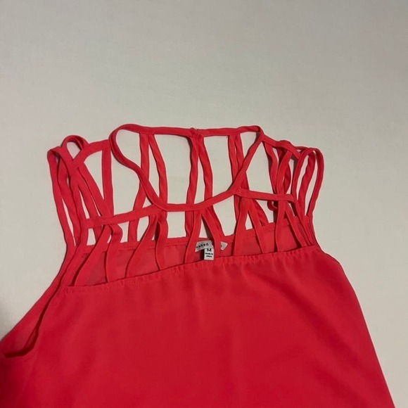 Naked Zebra pink sleeveless strappy blouse M - Picture 3 of 9